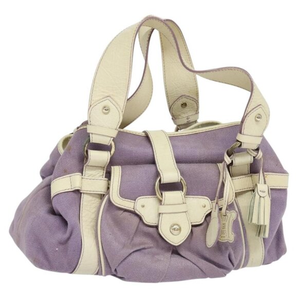 CELINE Hand Bag Canvas Purple Auth EC285 - Picture 1 of 16